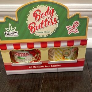 Limited edition hempz body butters - raspberry ribbon, jam, and sugar cookie.